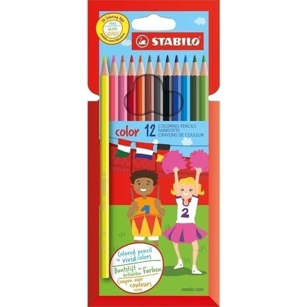 STABILO Buntstift color - 12er Pack - mit 12 verschiedenen Farben inklusive 2 Neonfarben