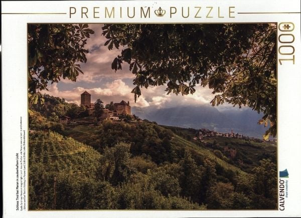 CALVENDO Puzzle Schloss Tirol bei Meran in zauberhaftem Licht | 1000 Teile Lege-Größe 64x48cm Foto-Puzzle für glückliche Stunden
