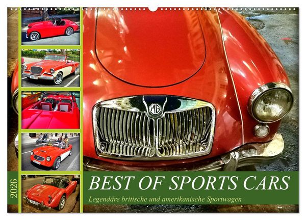 Best of Sports Cars - Legendäre britische und amerikanische Sportwagen (Wandkalender 2026 DIN A2 quer), CALVENDO Monatskalender