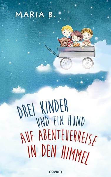 Drei Kinder und ein Hund auf Abenteuerreise in den Himmel