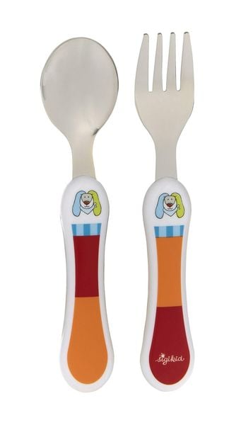 sigikid 25198 - Besteck-Set Hase Ringel Dingel Kinderbunt