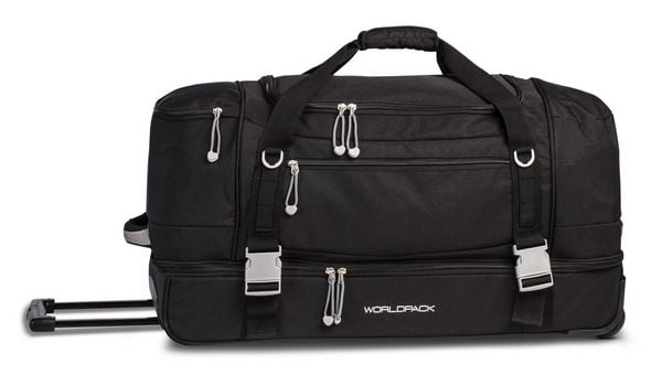 Worldpack Rollenreisetasche Worldpack, große Reisetasche mit Rollen und Griff, schwarz, 95 Liter