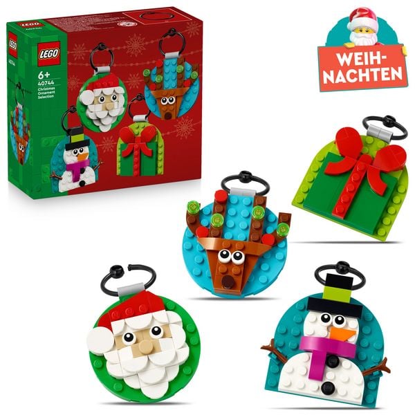 LEGO 40744 Verschiedene Christbaumanhänger, Kinder Spielzeug zum Bauen