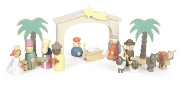 Spielset Holzkrippe Weihnachtsgeschichte