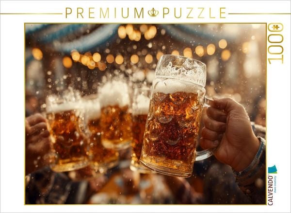 CALVENDO Puzzle Freibier im Festzelt - Prost, Buam! | 1000 Teile Lege-Größe 64x48cm Foto-Puzzle für glückliche Stunden
