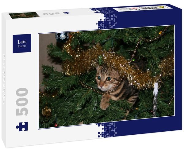 Lais Puzzle Katze im Weihnachtsbaum 500 Teile