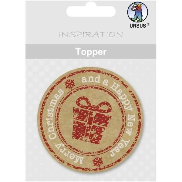 URSUS Topper Topper, Motiv 19, Merry Christmas and happy new Year, rund