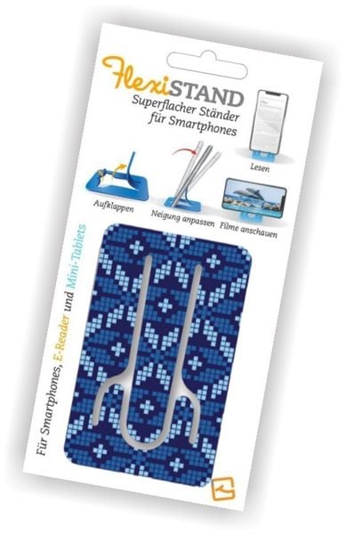 Flexistand Icelandic Blue - superflacher Aufsteller für Smartphones und Mini-Tablets, Handyhalter