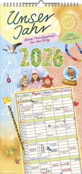 Unser Jahr - Unser Familienplaner für den Alltag 2026 - Familien-Timer - Termin-Planer - Kinder-Kalender - Familien-Kalender - 22x45