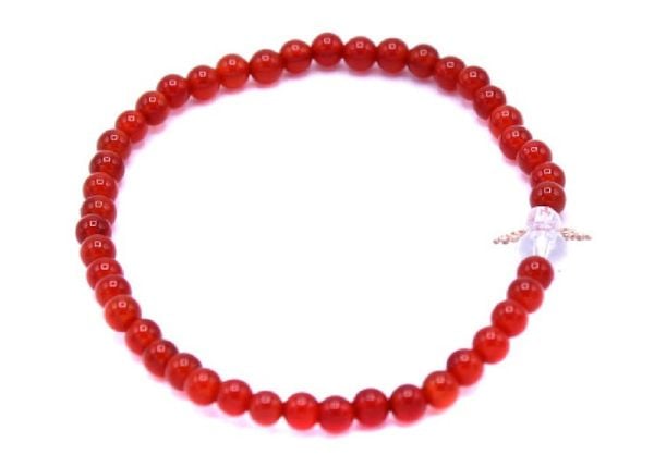 Edelsteinarmband Kinder Schutzengel, Achat rot