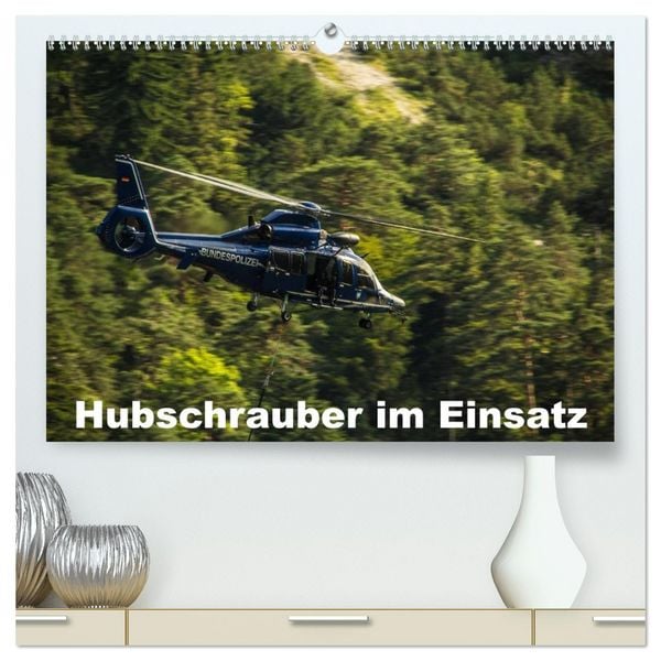 Hubschrauber im Einsatz (hochwertiger Premium Wandkalender 2026 DIN A2 quer), Kunstdruck in Hochglanz