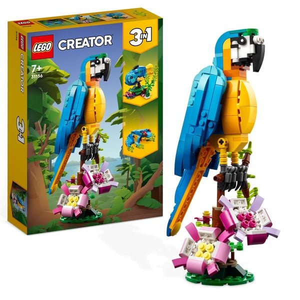 LEGO Creator 3in1 31136 Exotischer Papagei, Kreatives Spielzeug