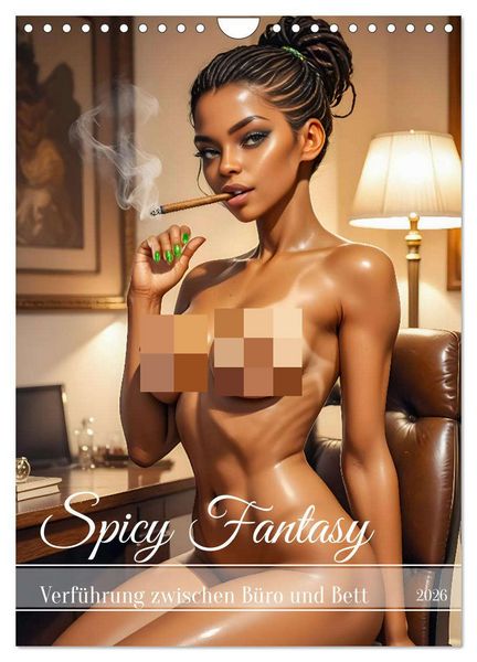 Spicy Fantasy - Verführung zwischen Büro und Bett (Wandkalender 2026 DIN A4 hoch), CALVENDO Monatskalender