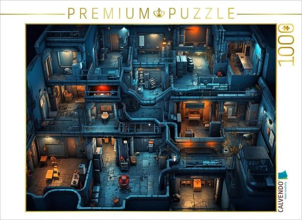 CALVENDO Puzzle Verwinkelter Raum in einem Computerspiel - Gamer | 1000 Teile Lege-Größe 64x48cm Foto-Puzzle für glückliche Stunden