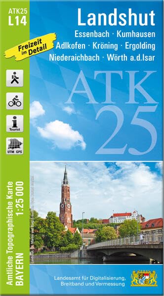 ATK25-L14 Landshut (Amtliche Topographische Karte 1:25000): Essenbach, Kumhausen, Adlkofen, Kröning, Ergolding, Niederaichbach, Wörth a.d.Isar (ATK25 Amtliche Topographische Karte 1:25000 Bayern)