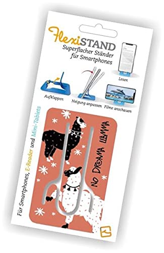 Flexistand Llama - superflacher Aufsteller für Smartphones und Mini-Tablets, Handyhalter: Ideal zum Filme schauen und lesen - für zuhause und unterwegs