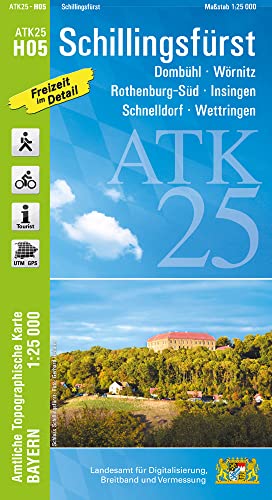 ATK25-H05 Schillingsfürst (Amtliche Topographische Karte 1:25000): Dombühl, Wörnitz, Rothenburg-Süd, Insingen, Schnelldorf, Wettringen (ATK25 Amtliche Topographische Karte 1:25000 Bayern)