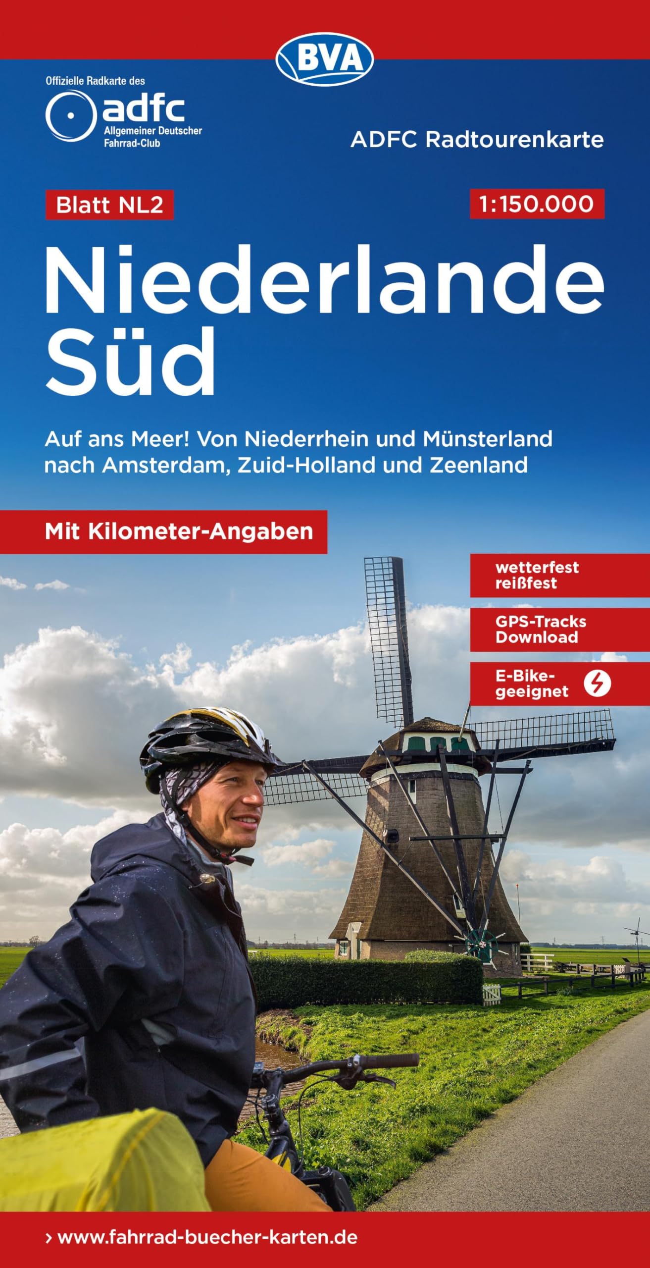 ADFC-Radtourenkarte NL 2 Niederlande Süd 1:150.000, reiß- und wetterfest, E-Bike geeignet, GPS-Tracks Download, mit Knotenpunkten, mit Bett+Bike ... und Zeeland (ADFC-Radtourenkarte 1:150.000)