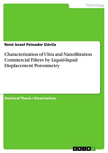 Characterization of Ultra and Nanofiltration Commercial Filters by Liquid-liquid Displacement Porosimetry: Dissertationsschrift