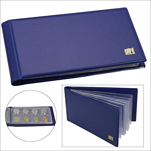 Münzen Taschenalbum Einband blau: Münzentaschenalbum Einband blau mit 10 Einsteckblättern für 80 St. Münzen mit Durchmesser max. 38 mm