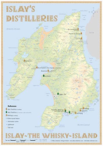 Whisky Distilleries Islay - Tasting Map: Laminierte Tischkarte - Format 21 x 30 cm