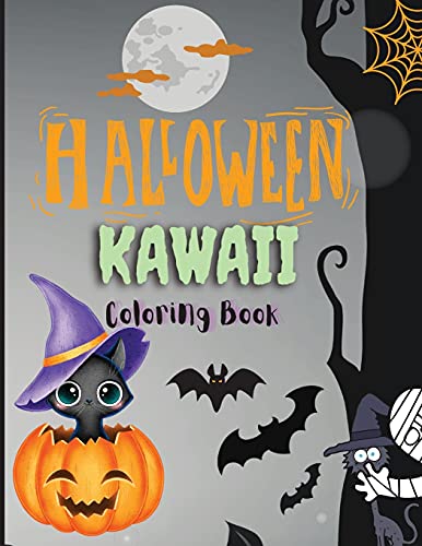 Halloween Kawaii Coloring Book: Happy Halloween Coloring Book For Kids| Cute Spooky Big Pictures to Color Such as ... Unicorn, Pumpkin, Haunted ... Much More | Halloween Coloring Book Gift Idea