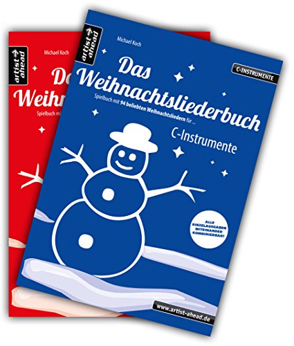 Das Weihnachtsliederbuch-Set: 2 Spielbücher mit 94 Weihnachtsliedern für C-Instrumente (z.B. für Querflöte, Blockflöte, Geige, Oboe) & Klavierbegleitung (mit Melodiestimme in C). Songbook. Musiknoten.