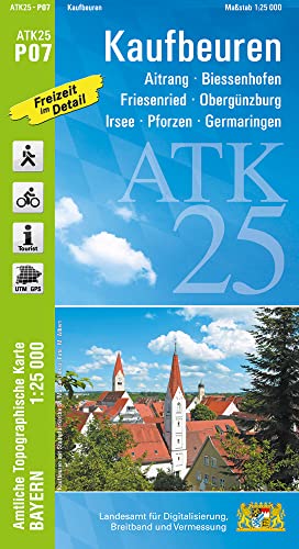 ATK25-P07 Kaufbeuren (Amtliche Topographische Karte 1:25000): Aitrang, Biessenhofen, Friesenried, Obergünzburg, Irsee, Pforzen, Germaringen (ATK25 Amtliche Topographische Karte 1:25000 Bayern)