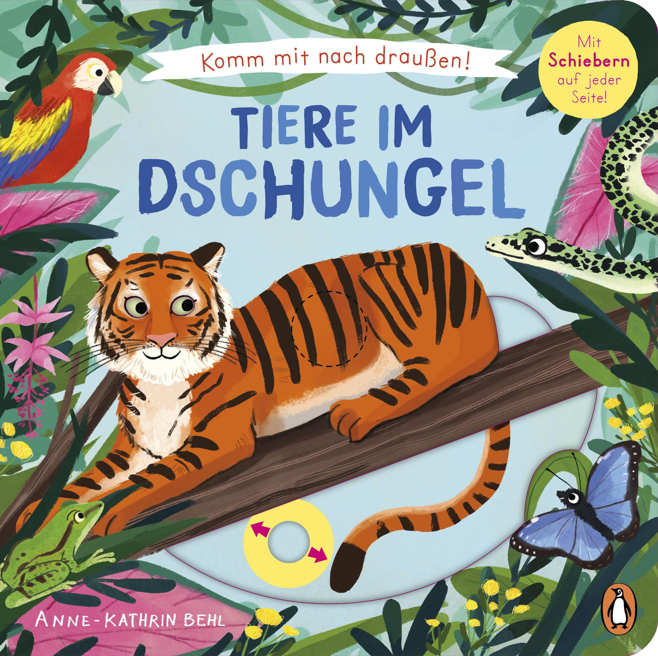 Komm mit nach draußen! - Tiere im Dschungel: Pappbilderbuch mit vielen Schiebern und Auszugsseiten ab 2 Jahren (Die Komm-mit-nach-draußen!-Reihe, Band 6)
