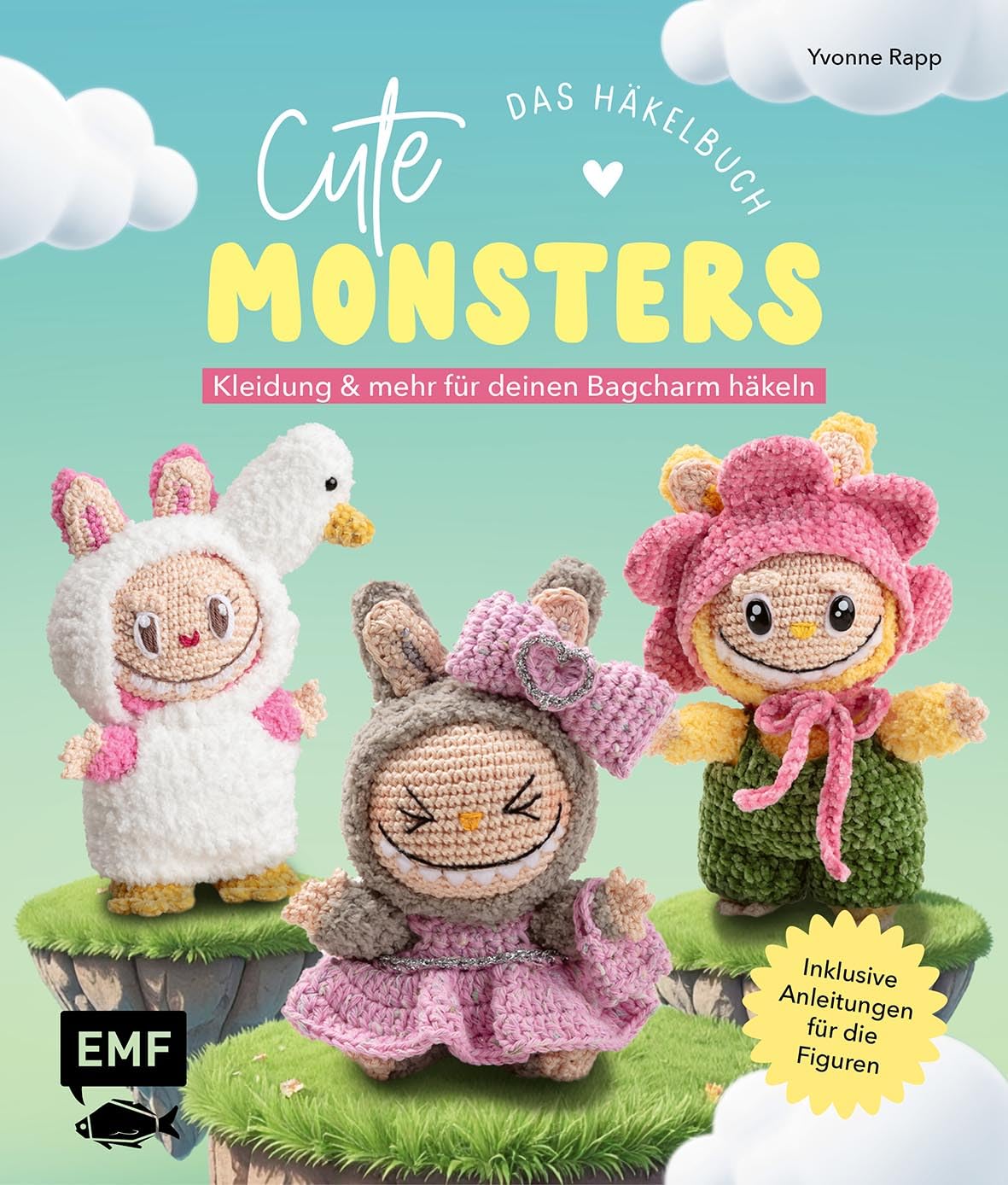 Cute Monsters – Das Häkelbuch für Labubu-Fans – inklusive Anleitungen für die Figuren!: Kleidung und mehr für deinen Bagcharm häkeln | Von Latzhose bis Einhorn-Kostüm