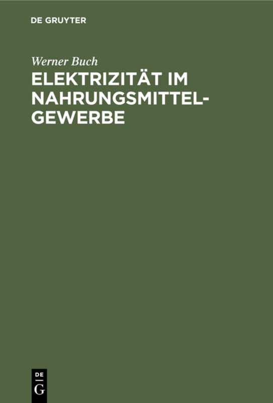 Elektrizität im Nahrungsmittel-Gewerbe