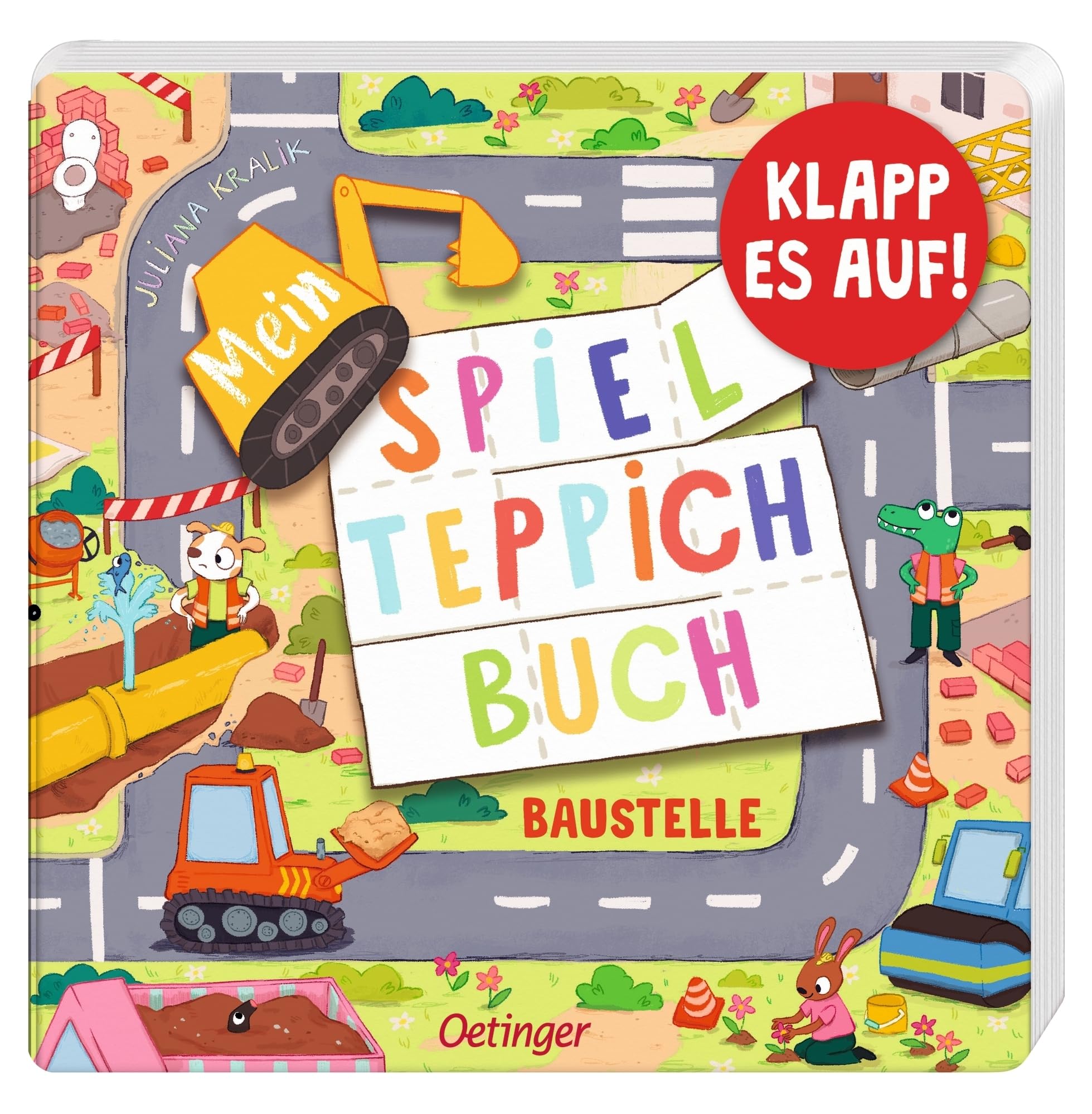 Mein Spielteppich-Buch. Baustelle: Stabiles Leporello-Buch aus Pappe für Kinder ab 2 Jahren, das sich ganz einfach zu einem Spielteppich auffalten lässt
