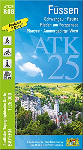 ATK25-R08 Füssen (Amtliche Topographische Karte 1:25000): Schwangau, Reutte, Rieden am Forggensee, Plansee, Ammergebirge-West (ATK25 Amtliche Topographische Karte 1:25000 Bayern)