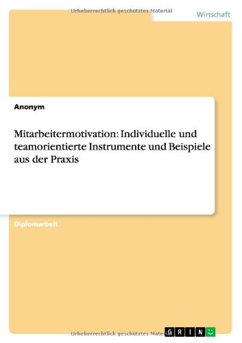 Mitarbeitermotivation: Individuelle und teamorientierte Instrumente und Beispiele aus der Praxis