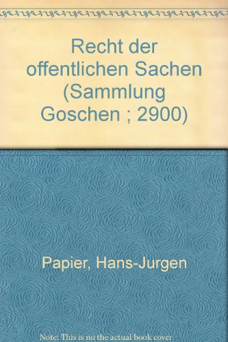 Recht der öffentlichen Sachen