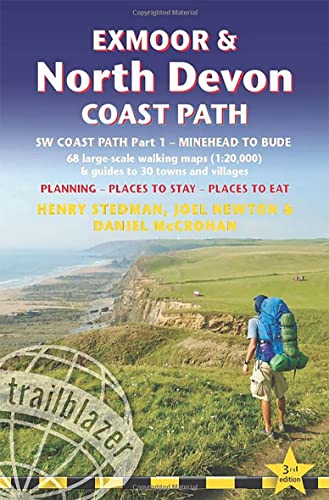 Exmoor & North Devon Coast Path: Practical walking guide with 55 large-scale walking maps (1:20,000) and guides to 30 towns and villages - planning, ... British Walking Guides: SW Coast Path)
