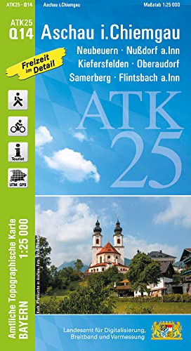 ATK25-Q14 Aschau i.Chiemgau (Amtliche Topographische Karte 1:25000): Neubeuern, Nußdorf a.Inn, Kiefersfelden, Oberaudorf, Samerberg, Flintsbach a.Inn ... Amtliche Topographische Karte 1:25000 Bayern)