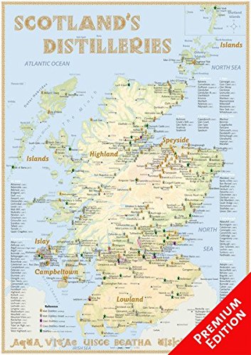 Whisky Distilleries Scotland - Poster 42x60cm Premium Edition: The scotisch Whisky Landscape in Overview