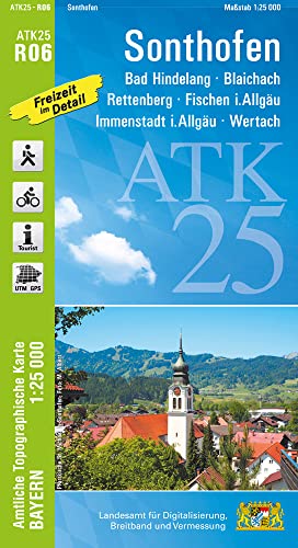 ATK25-R06 Sonthofen (Amtliche Topographische Karte 1:25000): Bad Hindelang, Blaichach, Rettenberg, Fischen i.Allgäu, Immenstadt i.Allgäu, Wertach (ATK25 Amtliche Topographische Karte 1:25000 Bayern)