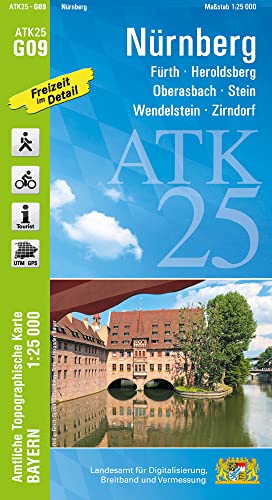 ATK25-G09 Nürnberg (Amtliche Topographische Karte 1:25000): Fürth, Heroldsberg, Oberasbach, Stein, Wendelstein, Zirndorf (ATK25 Amtliche Topographische Karte 1:25000 Bayern)