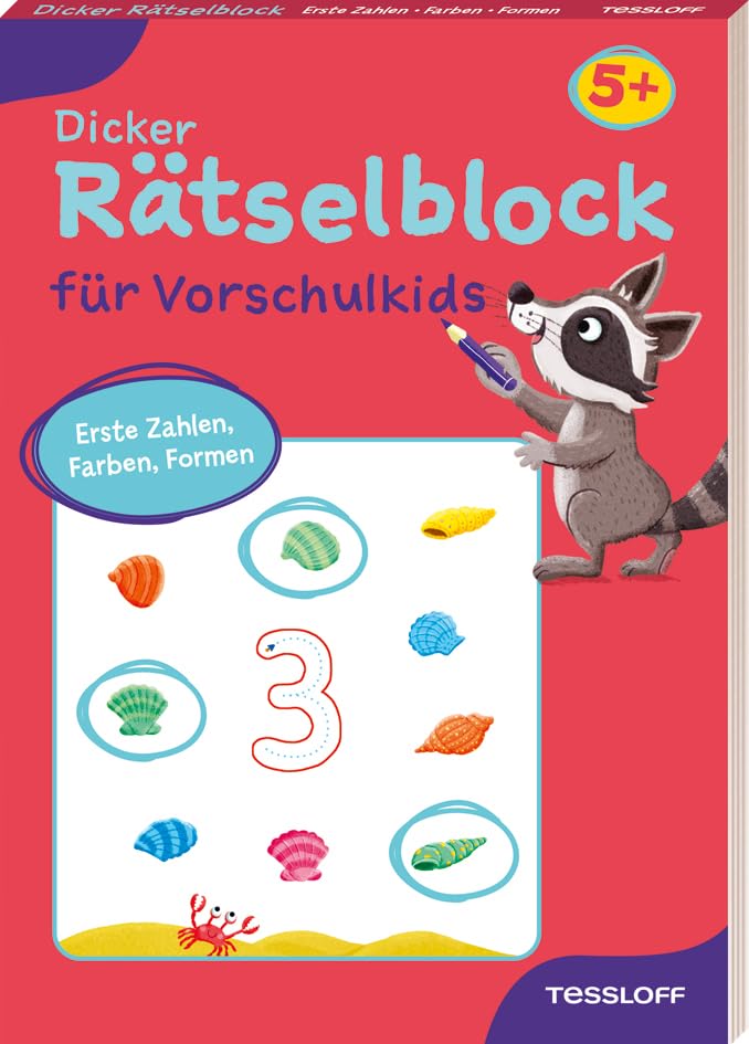 Dicker Rätselblock für Vorschulkids. Erste Zahlen, Farben, Formen: Viele bunte Rätsel für Vorschulkinder. Erste Zahlen, Farben und Formen. Ab 5 Jahren (Rätsel, Spaß, Spiele)