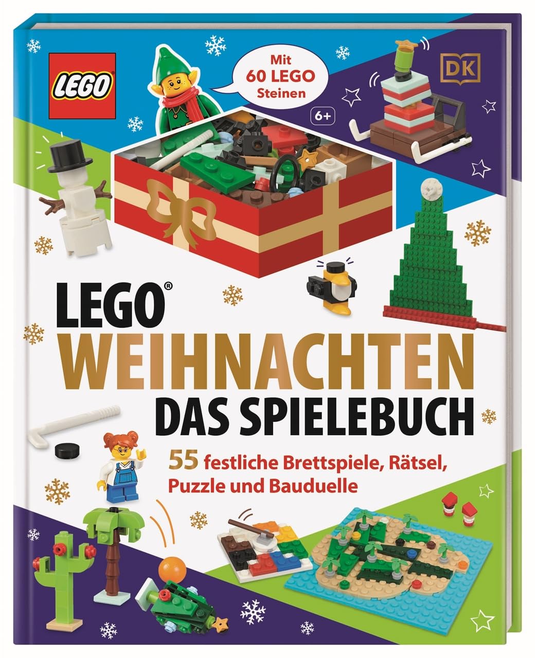 LEGO® Weihnachten Das Spielebuch: 55 festliche Brettspiele, Rätsel, Puzzle, Bauduelle – inkl. 60 weihnachtliche LEGO® Steine. Für Kinder ab 6 Jahren