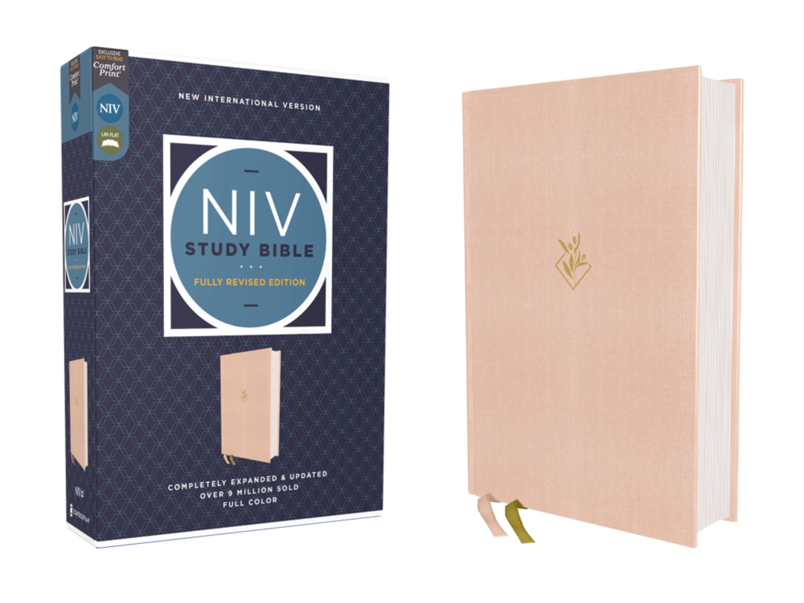 NIV Study Bible, Fully Revised Edition (Study Deeply. Believe Wholeheartedly.), Cloth over Board, Pink, Red Letter, Comfort Print: New International ... Red Letter, Comfort Print, Ribbon Marker