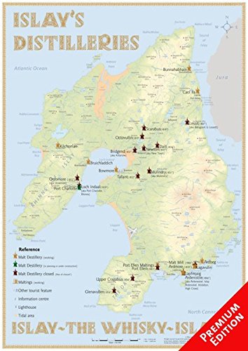 Whisky Distilleries Islay - Poster 42x60cm - Premium Edition: The Whisky Landscape of Islay in Overview