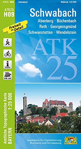 ATK25-H09 Schwabach (Amtliche Topographische Karte 1:25000): Abenberg, Büchenbach, Roth, Georgensgmünd, Schwanstetten, Wendelstein (ATK25 Amtliche Topographische Karte 1:25000 Bayern)
