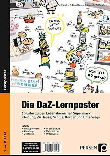 Die DaZ-Lernposter: 6 Poster zu den Lebensbereichen Supermarkt, Kleidung, Zu Hause, Schule, Körper und Unterwegs (1. bis 4. Klasse) (Deutsch als Zweitsprache syst. fördern - GS)