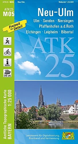 ATK25-M05 Neu-Ulm (Amtliche Topographische Karte 1:25000): Ulm, Senden, Nersingen, Pfaffenhofen a.d.Roth, Elchingen, Leipheim, Bibertal (ATK25 Amtliche Topographische Karte 1:25000 Bayern)