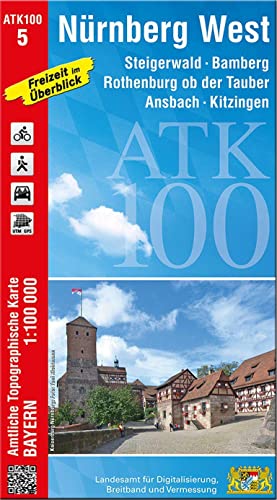 ATK100-5 Nürnberg West (Amtliche Topographische Karte 1:100000): Steigerwald, Bamberg, Rothenburg ob der Tauber, Ansbach, Kitzingen (ATK100 Amtliche Topographische Karte 1:100000 Bayern)