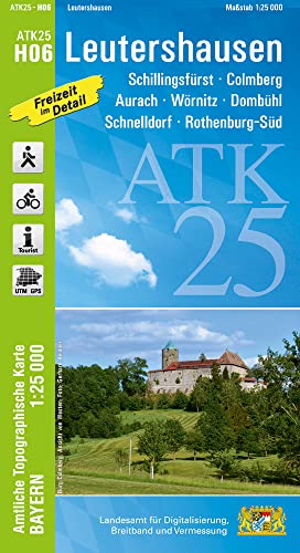 ATK25-H06 Leutershausen (Amtliche Topographische Karte 1:25000): Schillingsfürst, Colmberg, Aurach, Wörnitz, Dombühl, Schnelldorf, Rothenburg-Süd (ATK25 Amtliche Topographische Karte 1:25000 Bayern)