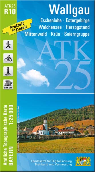 ATK25-R10 Wallgau (Amtliche Topographische Karte 1:25000): Eschenlohe, Estergebirge, Walchensee, Herzogstand, Mittenwald, Krün, Soierngruppe (ATK25 Amtliche Topographische Karte 1:25000 Bayern)